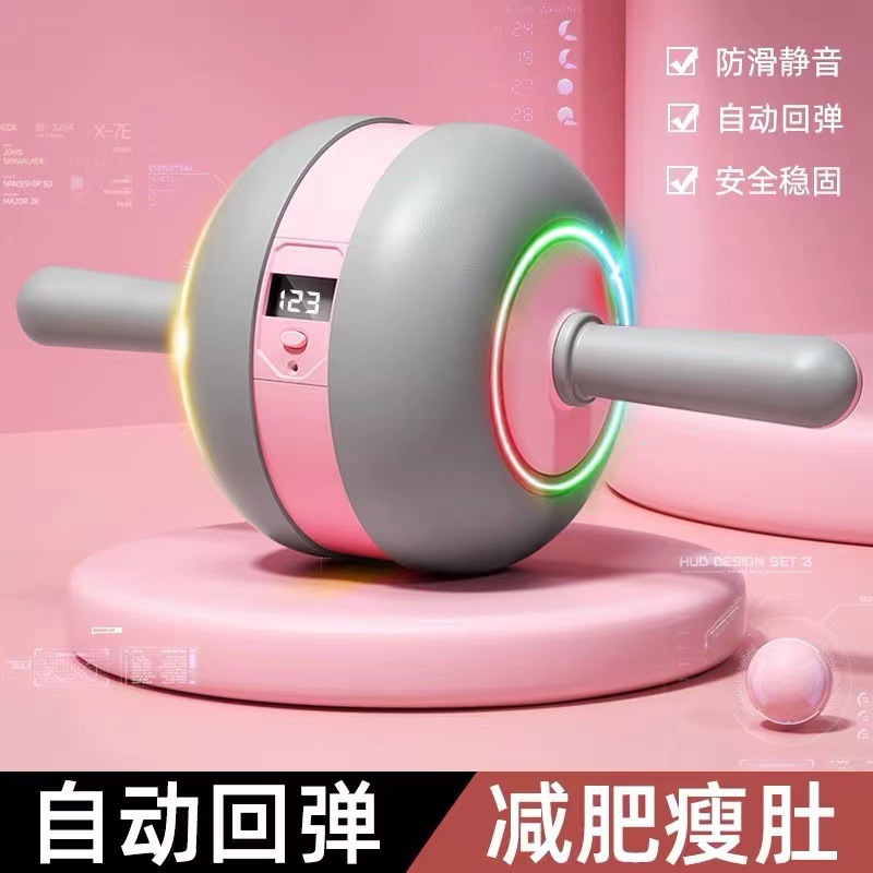 Nueva rueda abdominal inteligente rebote automático equipo femenino de fitness hogar contando rodillo máquina de laminación vientre rueda de músculo abdominal Masculino