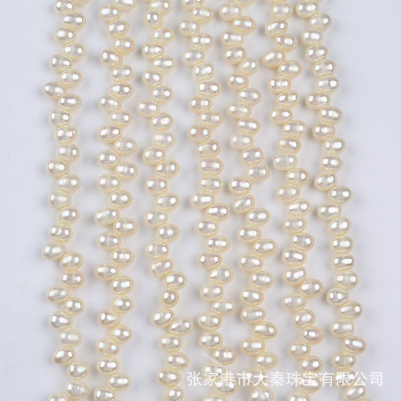 5-6mm head hole round shape natural fresh water pearl oval pendant beads DIY semi-finished loose beads factory direct sale wholesale