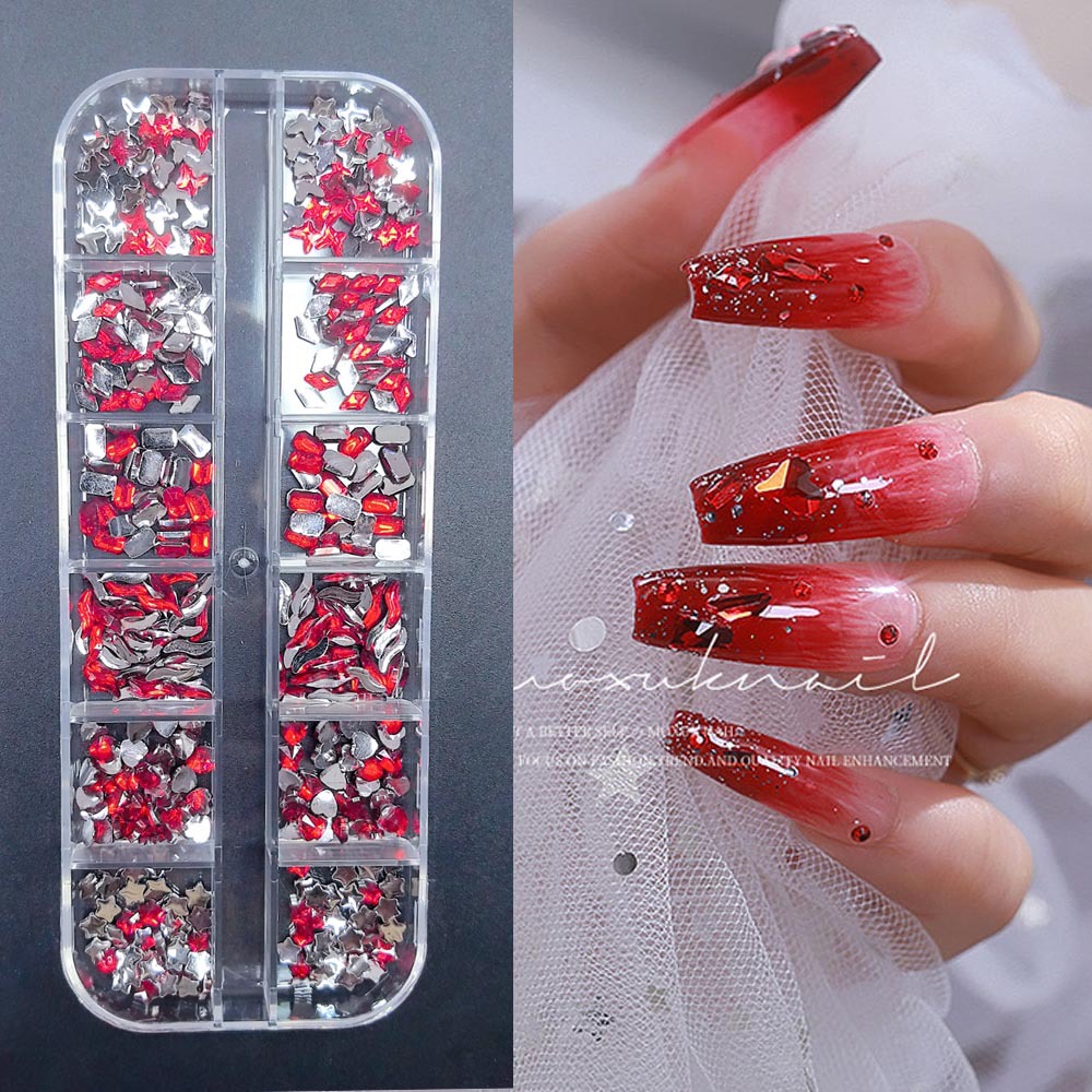 Accesorios para uñas Mini diamantes para uñas Diamantes planos de forma especial Blanco rosa champán Accesorios para uñas súper brillantes