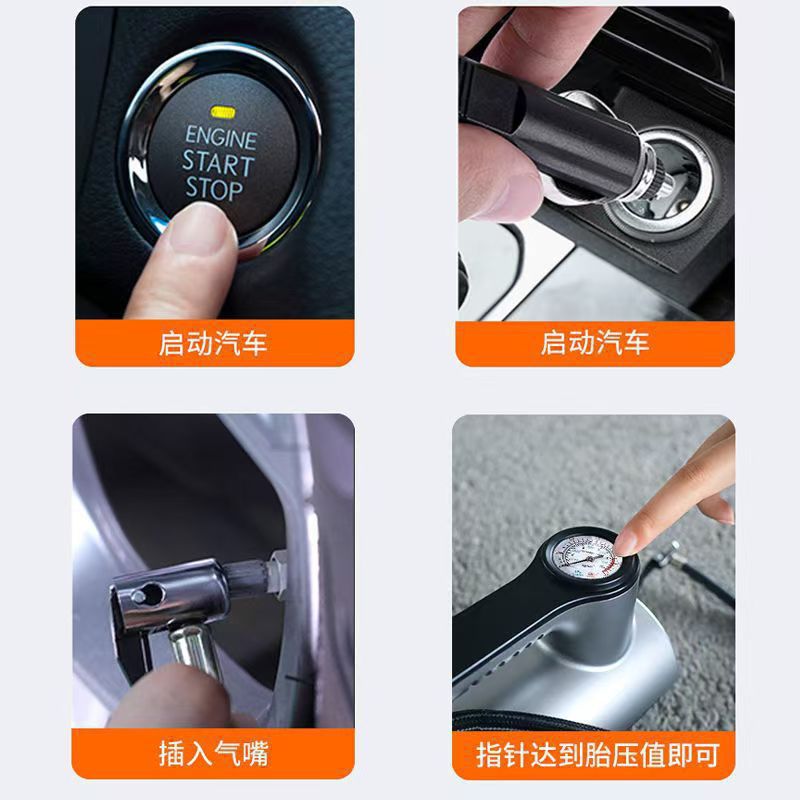 Car Air Pump for Tires, Dual-Cylinder, High-Pressure, High-Power, 12V for Car, 220V for Home Use, Genuine Product