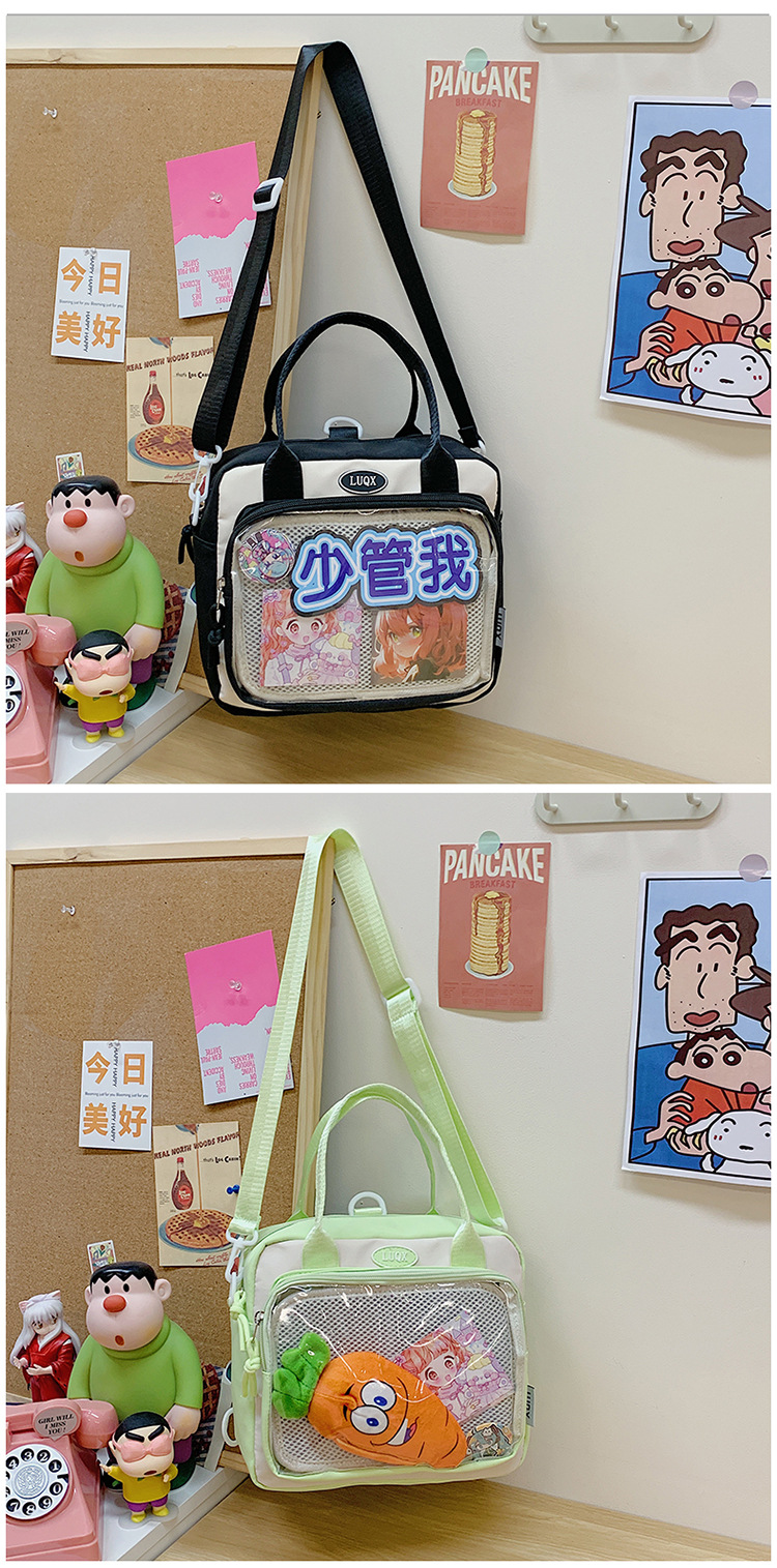 Cute and versatile pain bag, new large-capacity student commuting crossbody bag, Korean version hand-held transparent single-shoulder bag for women wholesale undefined