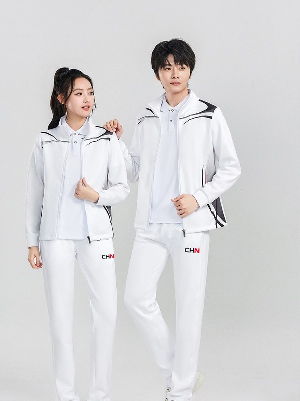 春と秋の男女同じスポーツスーツランニングカジュアルジャケットグループ活動グループ服フィットネスウォーキングスーツ|undefined