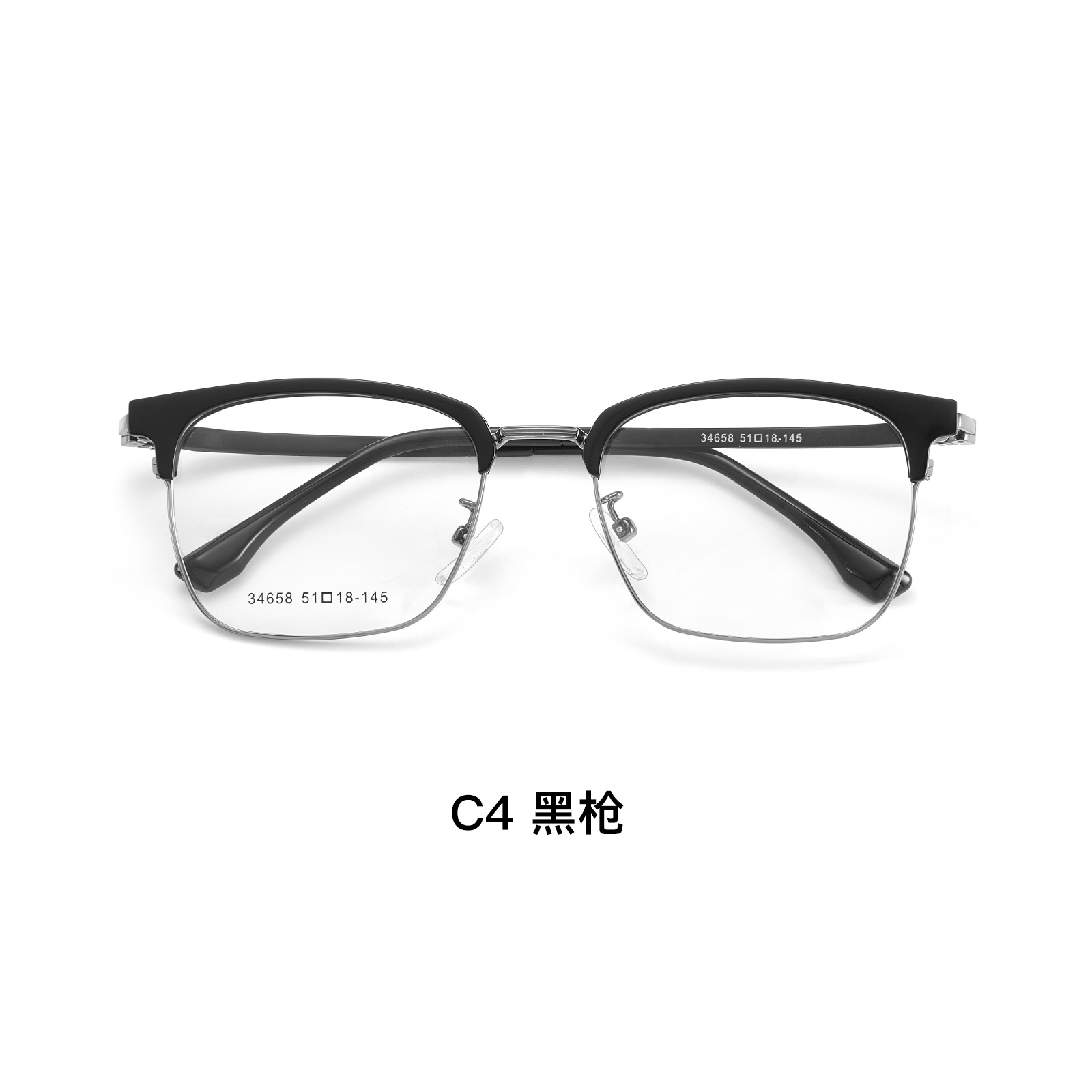 ChaoMen hielo permeable gris ocio de negocio aleación ceja marco de gafas de plástico elástico pierna de acero antialérgico Danyang lote de gafas