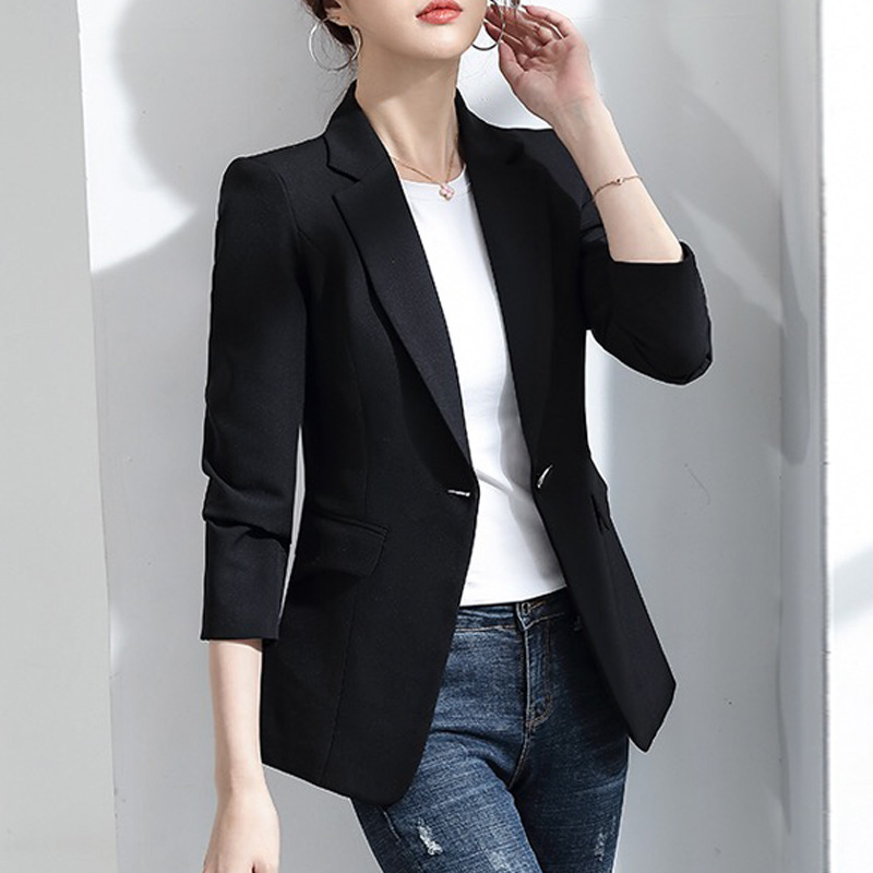 Small Suit Jacket Women's 2023 Autumn New Korean Style Slim-fit Elegant Casual All-match Women's Long-sleeved Suit Top Trendy