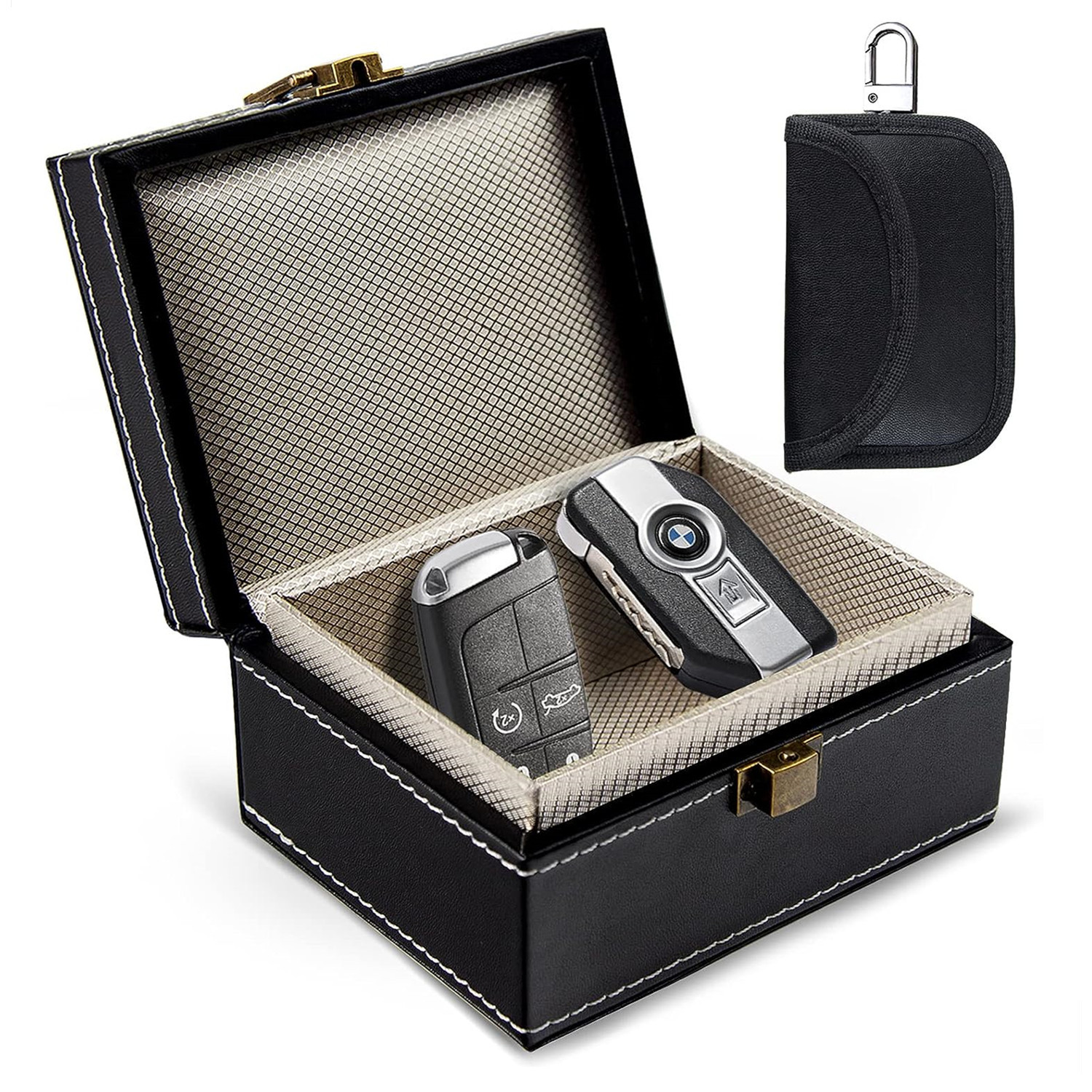 Cross-border RFID car key shielding bag Faraday secret box anti-theft brush anti-magnetic protection box black universal