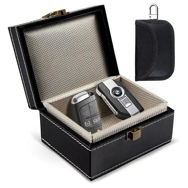 Cross-border RFID car key shielding bag Faraday secret box anti-theft brush anti-magnetic protection box black universal
