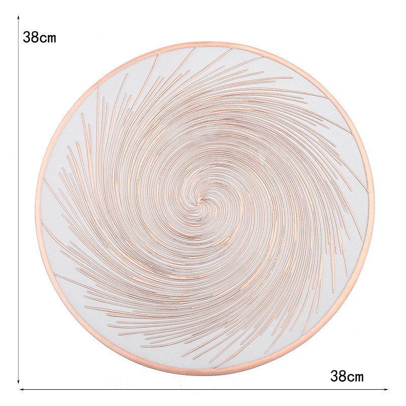 Amazon circular PVC cojín creativo vórtice cojín de aislamiento térmico de café de alto nivel cojín de aislamiento térmico de restaurante de lujo