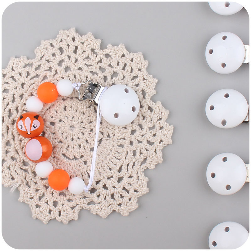 Nuevo bebé suministros de dibujos animados animal chupete cadena calmante bebé cuentas de silicona DIY juguete cadena a prueba de mordeduras