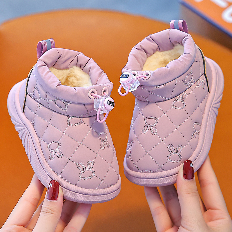 Winter Kidsren's Cotton Slippers Bag with Boys Indoor Non-Slip Waterproof Kidsren's Baby Cotton Shoes Girls Warm Snow Boots