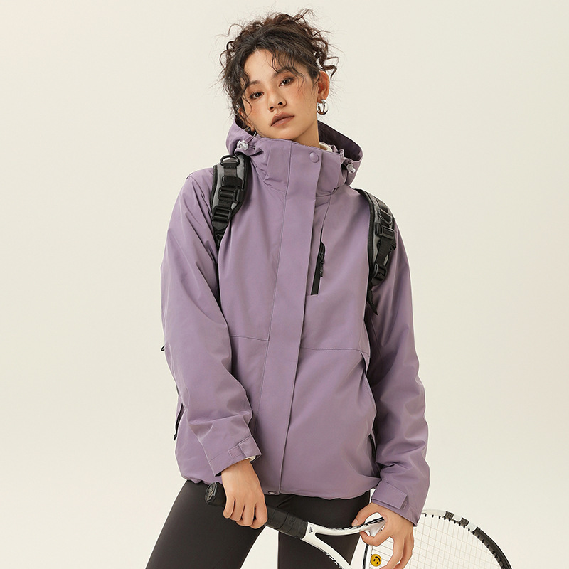 NASA玫瑰红冲锋夹克男女春秋季2025新款户外三合一登山衣服外套男|undefined