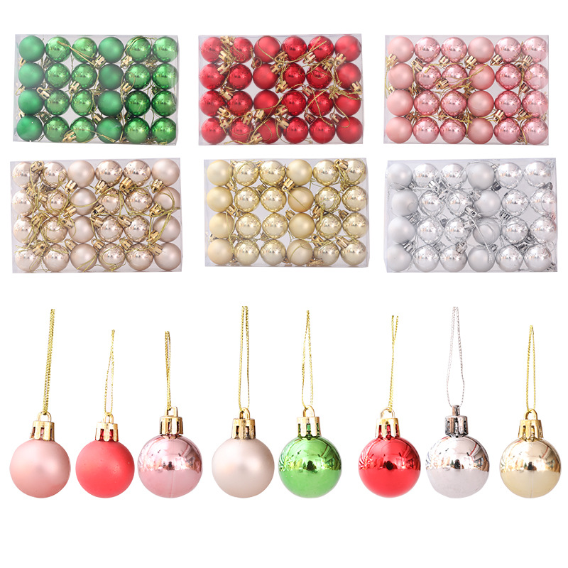 Cross-border Christmas balls 24 3cm boxed set plastic electroplated Christmas balls Christmas tree creative decoration gifts