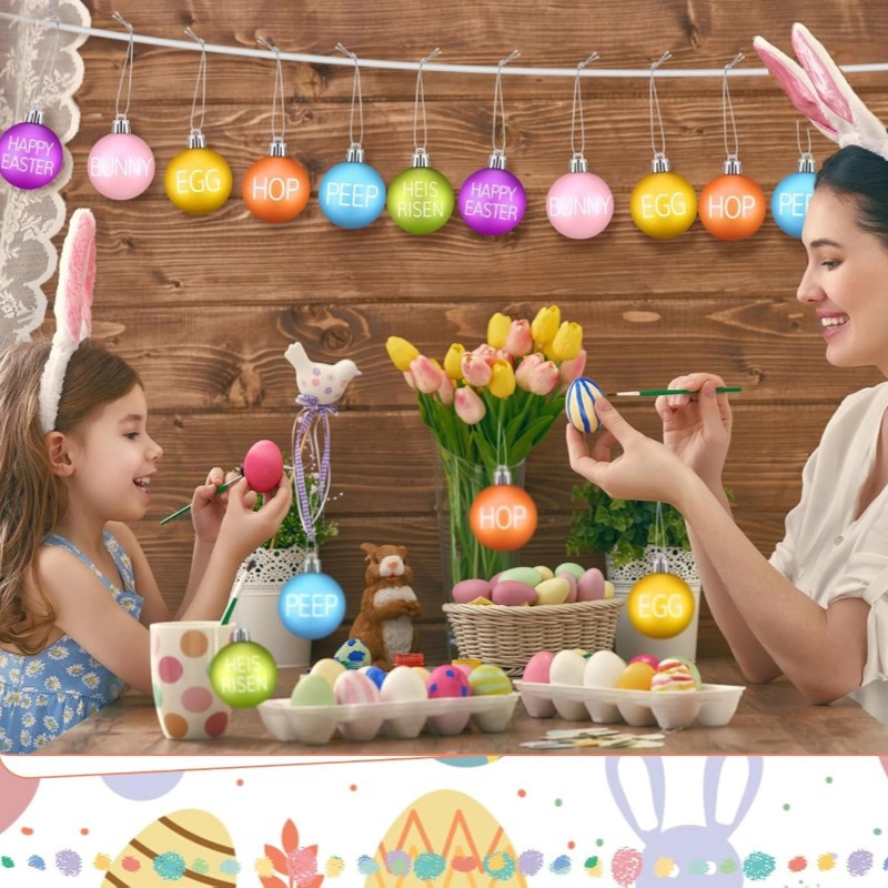 Nuevo juego transfronterizo de pascua bola 5cm / 24pcs primavera decoración del árbol de Navidad pequeña decoración de Navidad