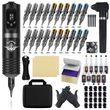 Tuffking纹身套装无线电池笔纹身机器20支割线打雾一体针跨境专供