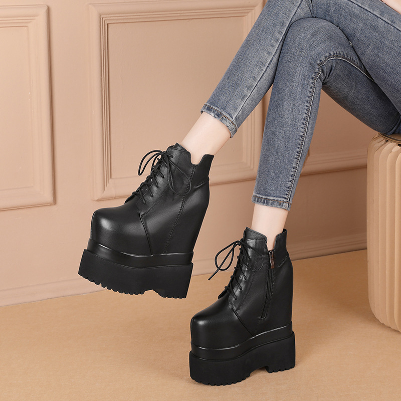 2021 New Fashionable Super High Heel and Naked Short Boots Inner Height 18cm Platform Platform Thick Bottom Lace-up Women's Boots 2021 New Fashionable Super High Heel and Naked Short Boots Inner Height 18cm Platform Platform Thick Bottom Lace-up Women's Boots