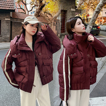 冬季新款加厚棉衣棉服撞色连帽短款棉袄外套宽松韩版防寒保暖女装