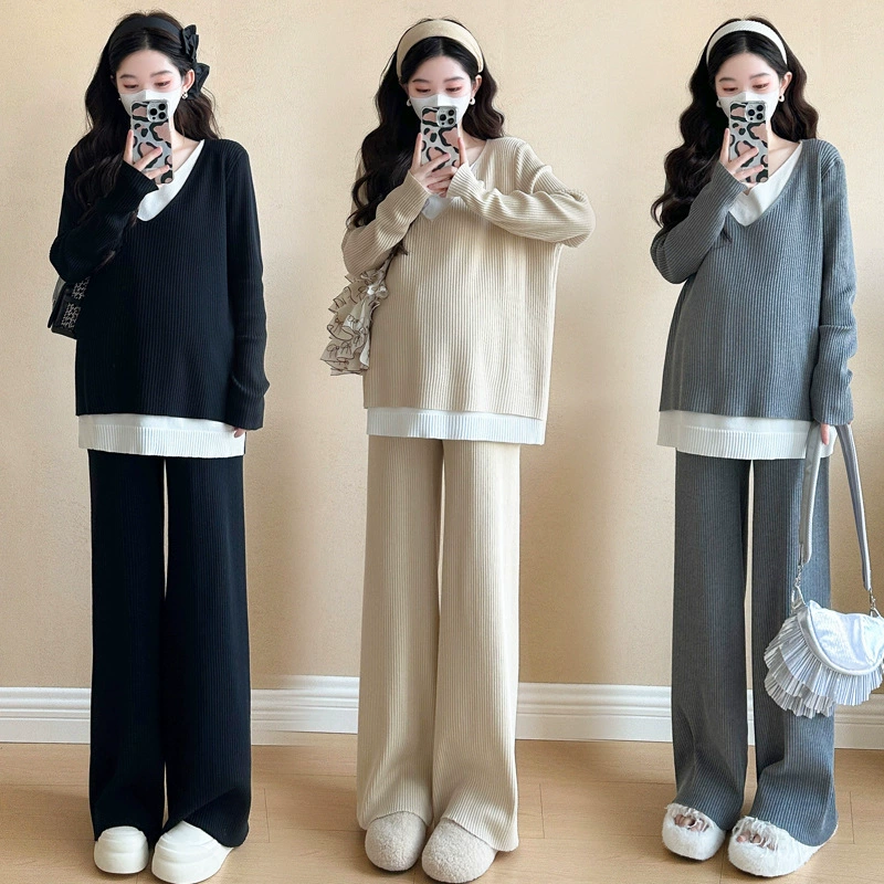 Вязаный модный комплект, тренд сезона, plus size, повседневный стиль, свободный крой