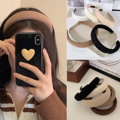 韓版高顱頂海綿發箍女秋冬外出百搭壓發寬邊頭箍簡約洗臉髮飾批發