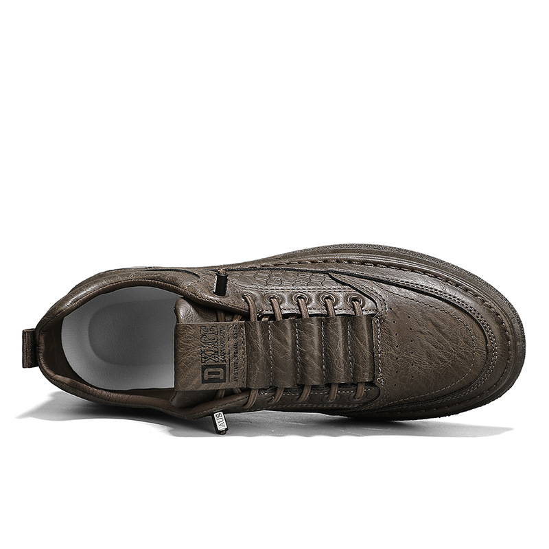 Nueva tendencia, zapatos casuales de todo fósforo para hombres, zapatillas transpirables, zapatos de cuero suave de alta gama, zapatos blancos, zapatillas casuales negras para hombres