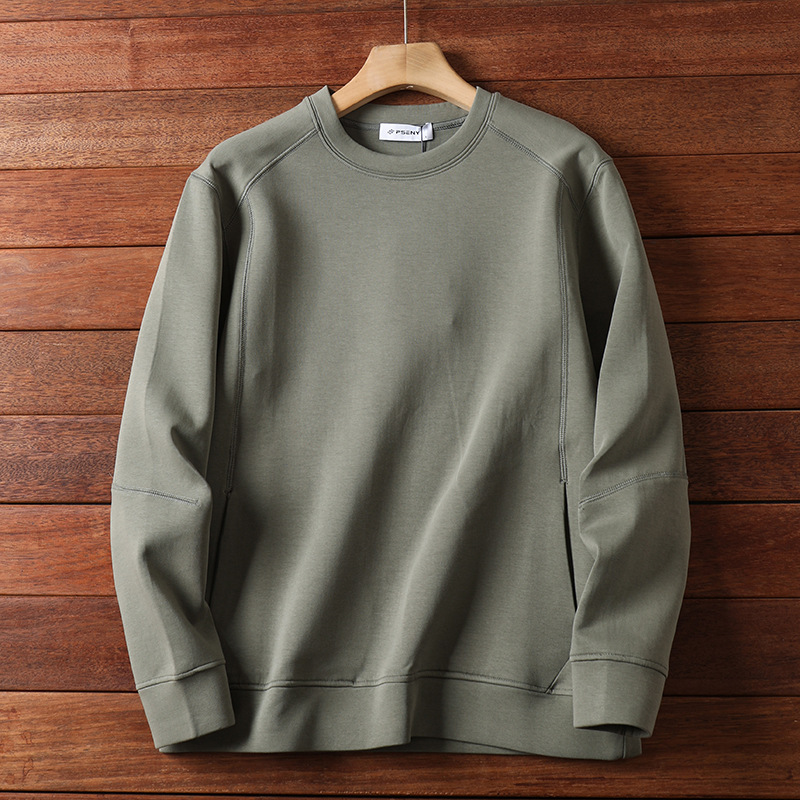 felpa con strato d'aria in ammoniaca liquida di alta qualità primavera e autunno uomo e donna coppia stile moda taglio verticale 3D tinta unita_voghion.com