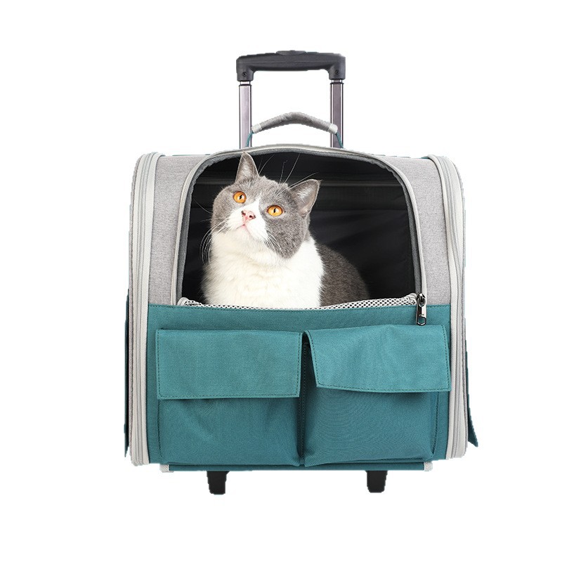 Tragbare Tragetasche, Trolley, atmungsaktiv, Hunderucksack, Haustier- und Katzenbedarf_voghion.com