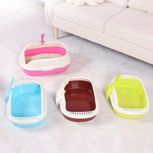 Amazon Semi-closed Cat Litter Box with Cat Litter Shovel Large Cat Toilet Online Agency Wholesale