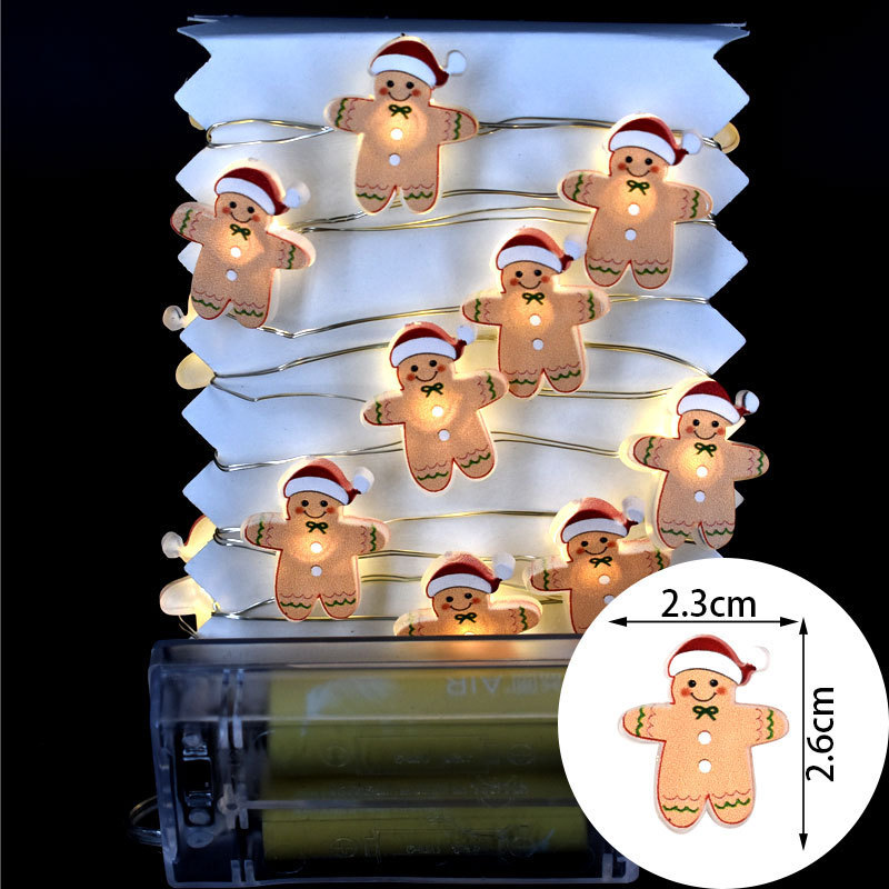 新しい越境クリスマスカーニバルLEDライトストリング、帽子、雪だるま、ギフトボックス、銅線ライト、LED銅線ライト、卸売カラーライト|undefined