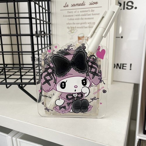 Transparent acrylic pen holder student desktop decoration storage box girl makeup brush stationery storage bucket
