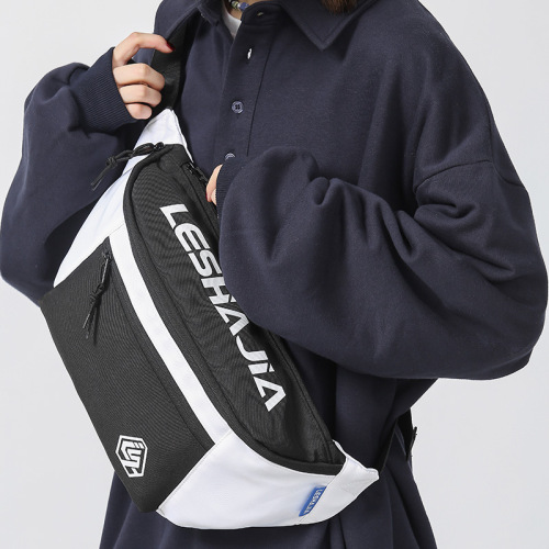 Japanese chest bag for men ins trendy brand personality Hong Kong style shoulder bag for female college students large capacity Korean version tooling crossbody bag