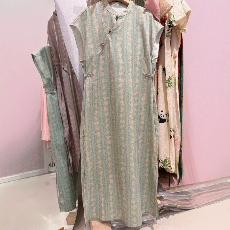 New Chinese-Style Gentle Pink Modified Cheongsam Dress with Elegant Temperament, Large and Elegant Cheongsam Dress, 2026 Summer New Model New Chinese-Style Gentle Pink Modified Cheongsam Dress with Elegant Temperament, Large and Elegant Cheongsam Dress, 2026 Summer New Model