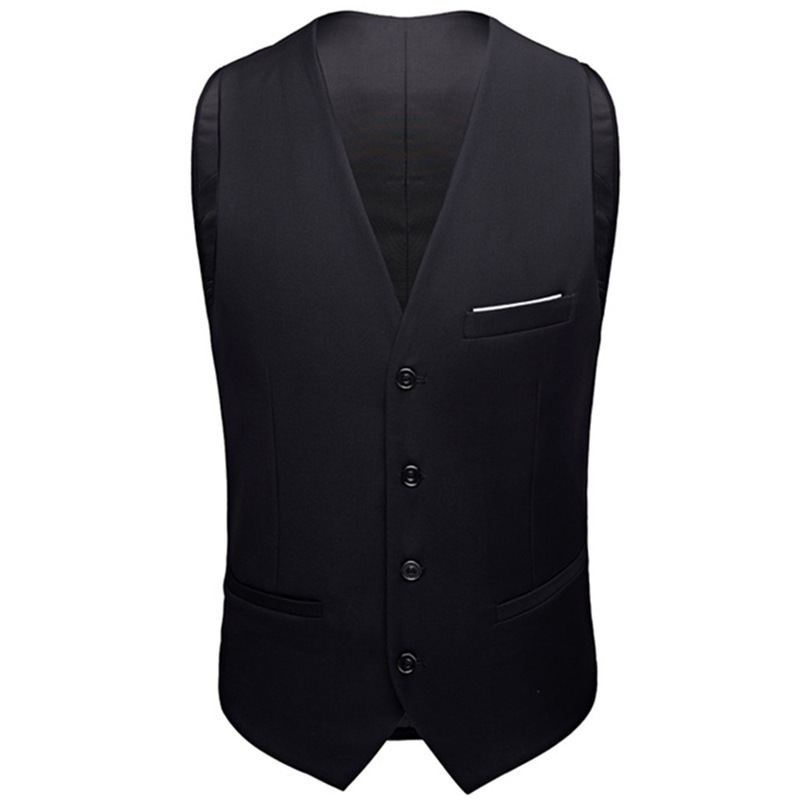 Men's Business Suit Vest Men's Slim Fit Four-Season Fashion Casual Vest Formal Suit Vest