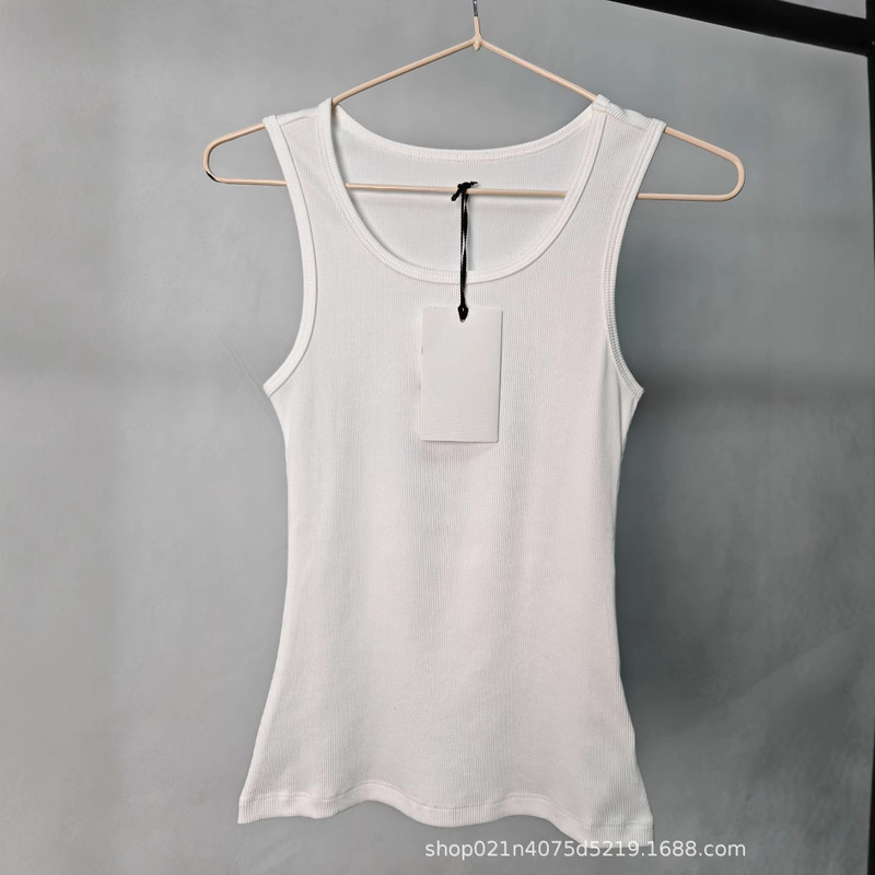 Empress Dowager 25 Summer Saturn Embroidery Round Neck Knitted Camisole Slim Fit Versatile Women's Top Socialite Style