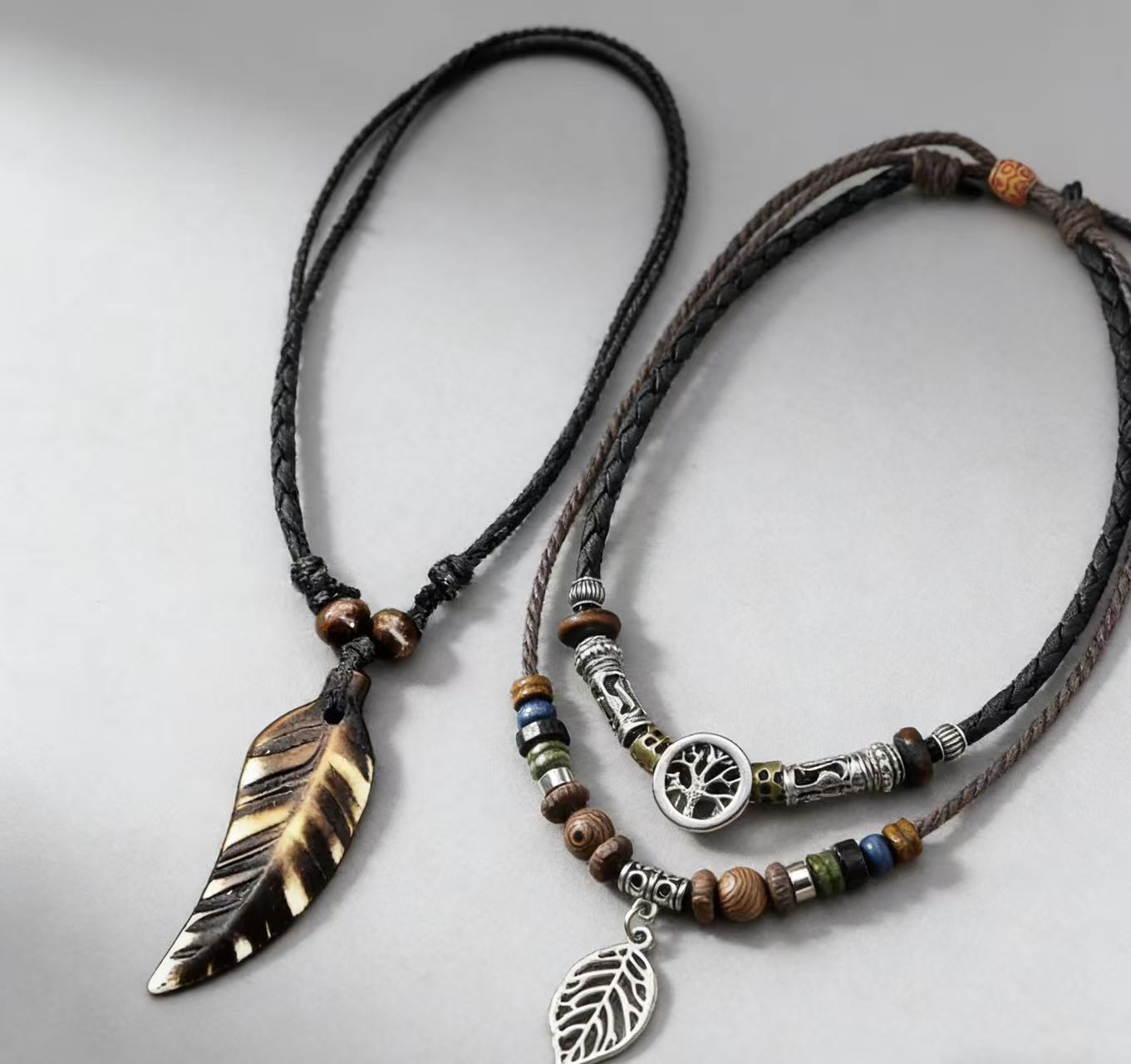 Multi-layer Turquoise Beaded Leather Necklace For Men Jewellery_voghion.com
