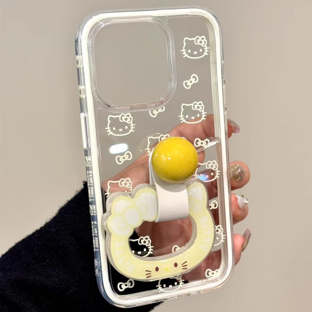 Nueva línea transparente kt para iphone16ProMax hebilla de anillo 14 Apple 15 funda para teléfono 13 mujer 15PM