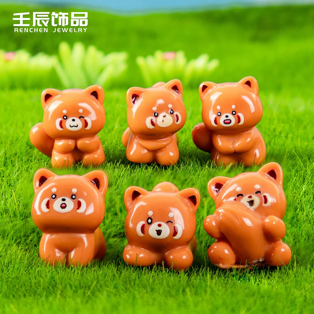 创意树脂小浣熊小动物小摆件树脂diy萌粒手工可爱车载桌面小摆件