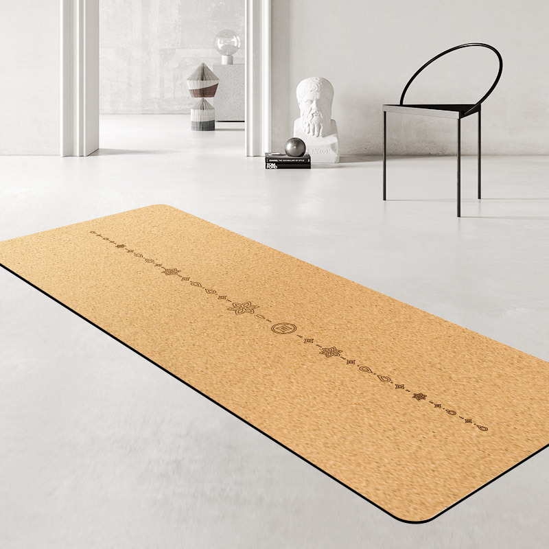 Cork Yoga Mat Natural Rubber Non-slip Sweat Absorbing Natural Environmental Protection and Taste-free Jumping Exercise Fitness Training Home Professional Mat