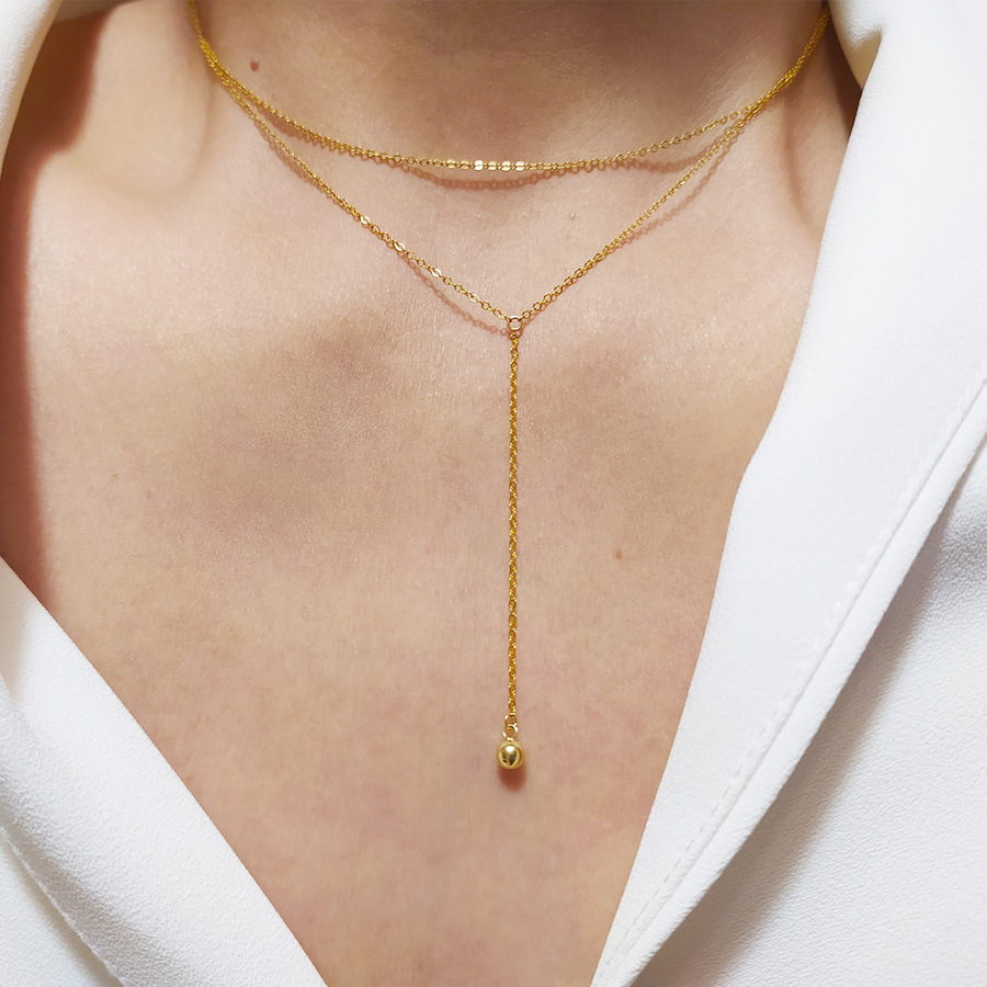 3g Weight Layered Necklaces Classification 925 sterling silver Chain Material 1 Piece 925 Sterling Silver Solid Color 925 Sterling Silver Cable Chain Layered Necklaces