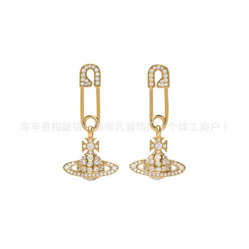 Golden pin, earrings