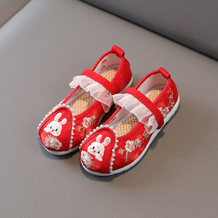 Детская клубника, ханьфу, осенняя китайская обувь, украшение из жемчуга, новая коллекция, китайский стиль, с вышивкой