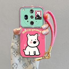 oppofindx8ultra 携帯電話ケースに適したストラップ付きシリコン OPPOfindx8s オールインクルーシブ女性漫画子犬