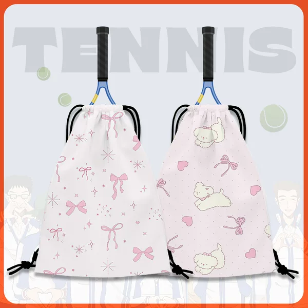 Bow Tennis Bag New Fashion Student Portable Tennis Storage Bag Ins Printed Outdoor Sports Backpack