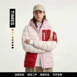 蒲公英欧美风90%白鸭绒羽绒服 女式连帽保暖外套 支持来样开发