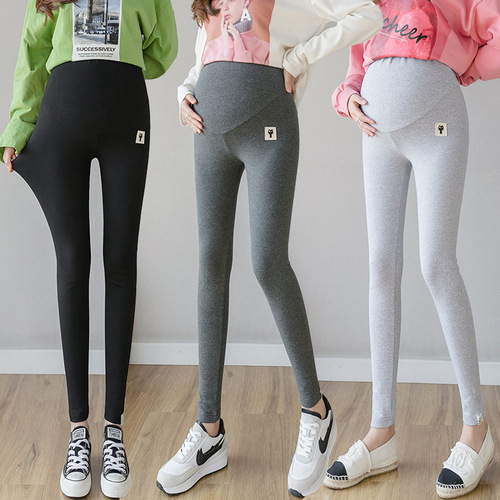 Maternity Leggings Spring and Summer Outerwear Plus Size Pregnant Women's Thin Elastic Ankle Pants Pregnancy High-Waist Long Pants
