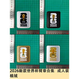 2026新款世界杯臂章合集图片版 成人装 植绒臂章球衣号字母号码热