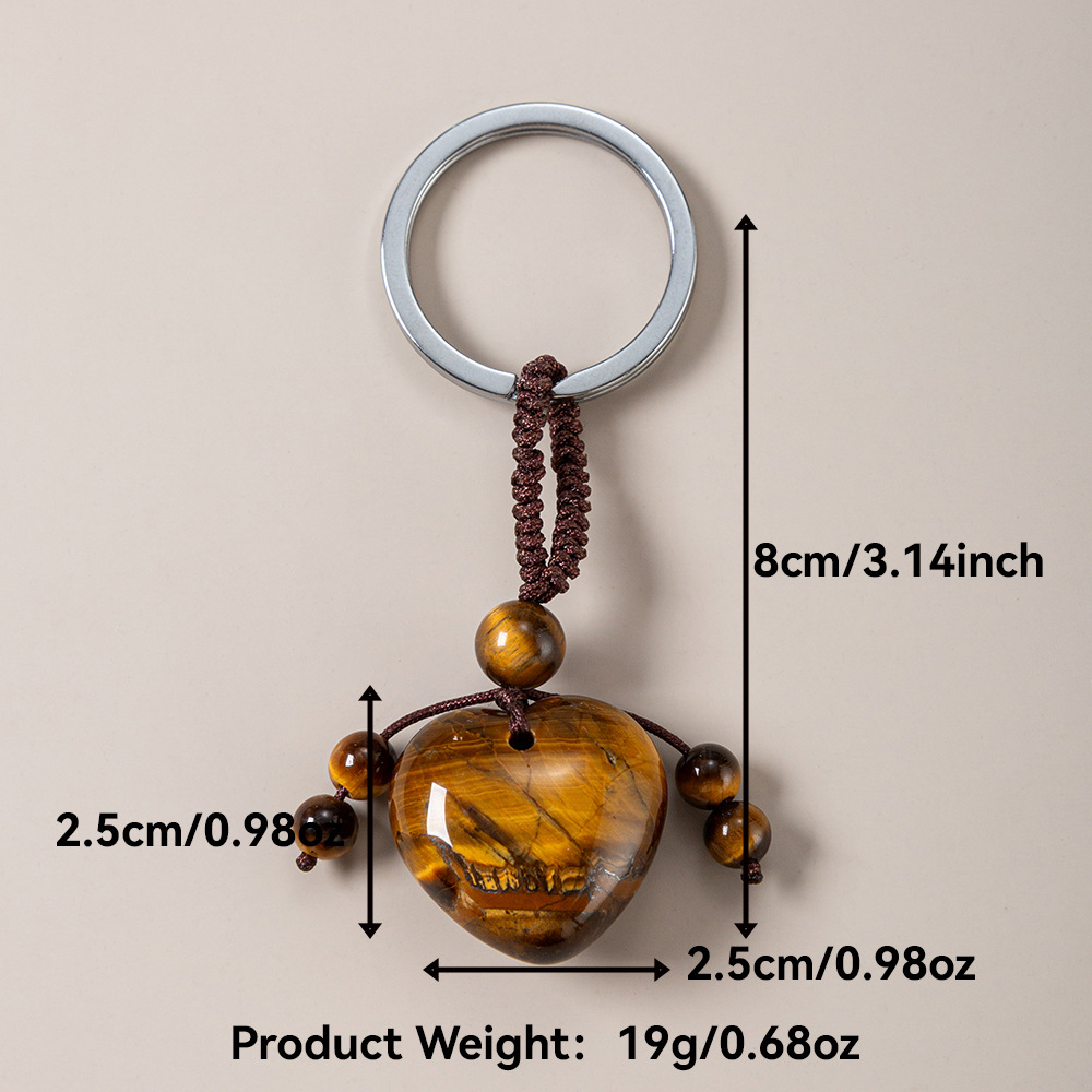 21g Weight Keychain Classification 1 Piece Quantity Holiday, Daily Occasion Crystal, Agate Material Heart Shape Pattern Unisex Gender Simple Style Style Simple Style Heart Shape Crystal Agate Unisex Keychain 8
