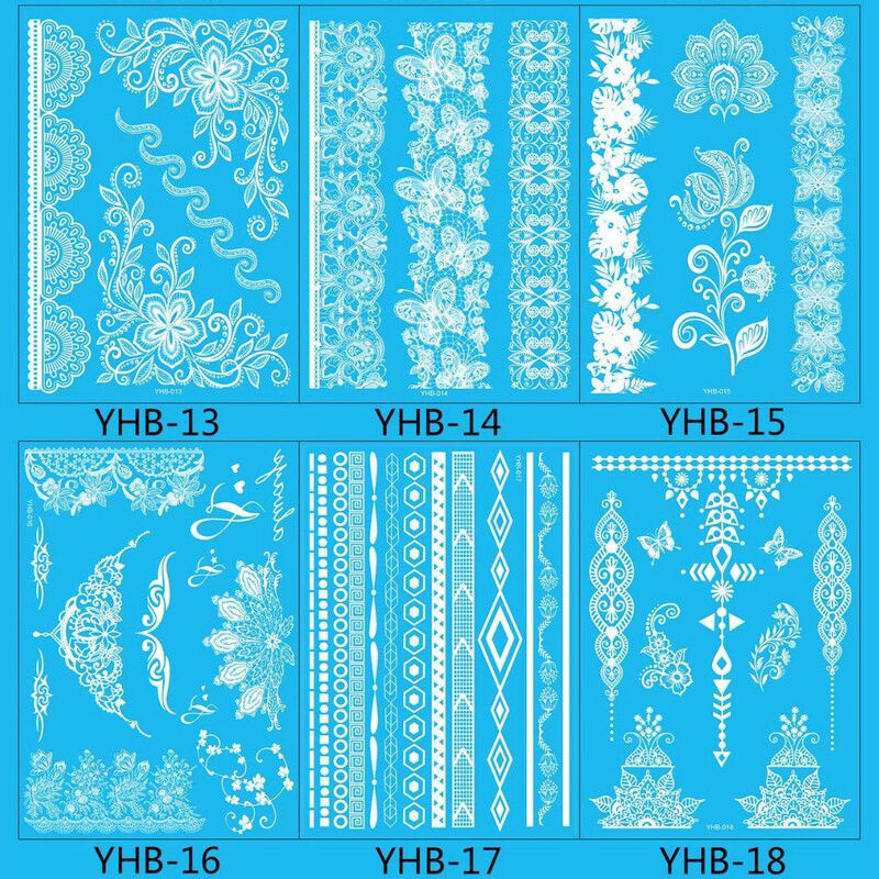 Popular Nail Flower White Lace Truena Tattoo Sticker Waterproof Long-Lasting Bride Wedding Holiday