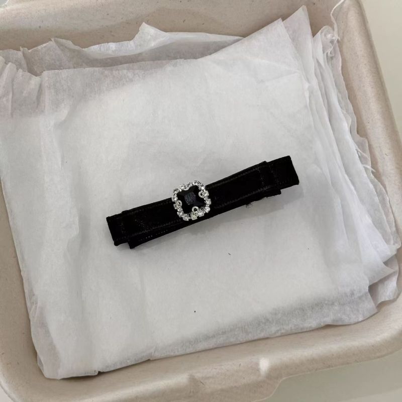 小香风蝴蝶结闪钻一字夹精致少女碎发侧边夹轻奢刘海鸭嘴夹发卡|undefined