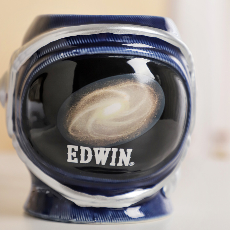 Cosmonauta espacial creativo taza de café de cerámica planetas de dibujos animados taza de leche jeans taza de cambio de color sensible a la temperatura