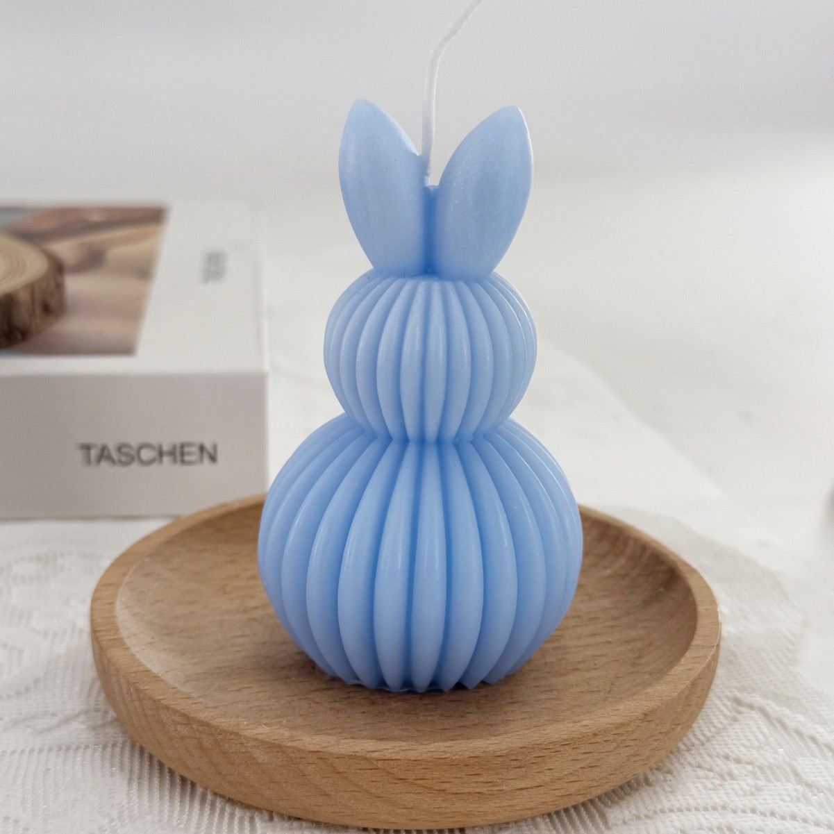 Huevos de Pascua de conejo de bananas DIY huevos de rayas hechos a mano orejas de conejo velas de cabeza de conejo, perilla de vacaciones