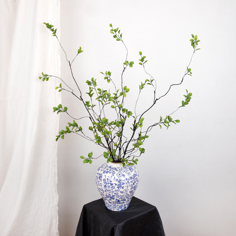 Simulación de pequeñas ramas secas hojas de otoño falsas ramas de árboles decorativas de estilo chino decorativo decorativo decorativo de plantas verdes