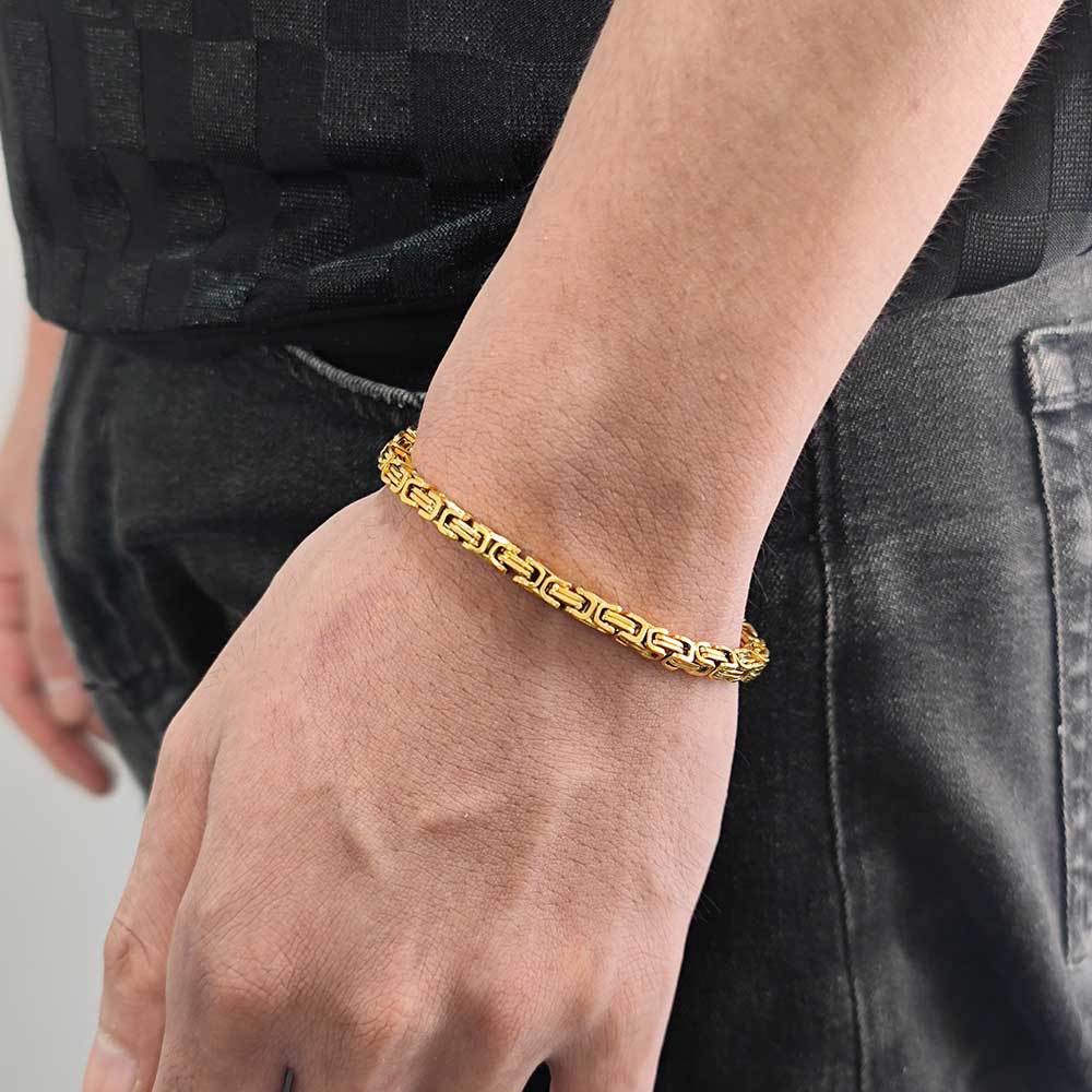 98g Weight Bracelets, Necklace Classification 1 Piece Quantity Daily Occasion 304 Stainless Steel Material Solid Color Pattern All Seasons Season Unisex Gender Plating Design Hip-Hop Style Wholesale Jewelry Hip-Hop Solid Color 304 Stainless Steel Plating Bracelets Necklace 2